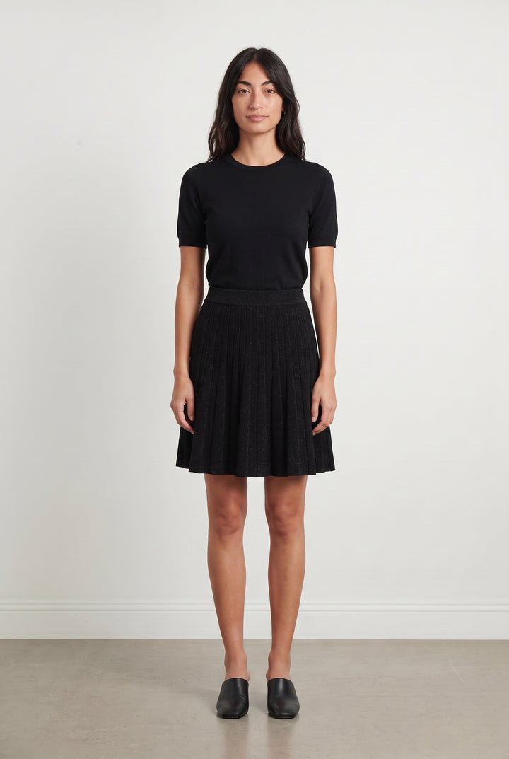 Jupe Plissée Noire - Taille M/38 de la marque La Fée Maraboutée | PARAD94392 - Vendu par Paradigme - Image 1