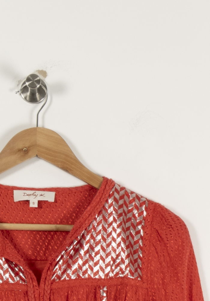 Robe Courte Rouge et Blanche - Taille S/36 de la marque Derhy | PARAD94398 - Vendu par Paradigme - Image 3