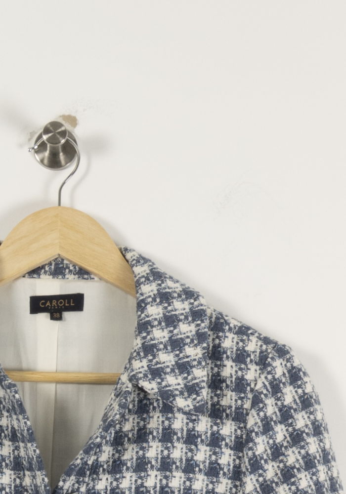 Robe Courte Bleue et Blanche - Taille M/38 de la marque Caroll | PARAD94400 - Vendu par Paradigme - Image 3