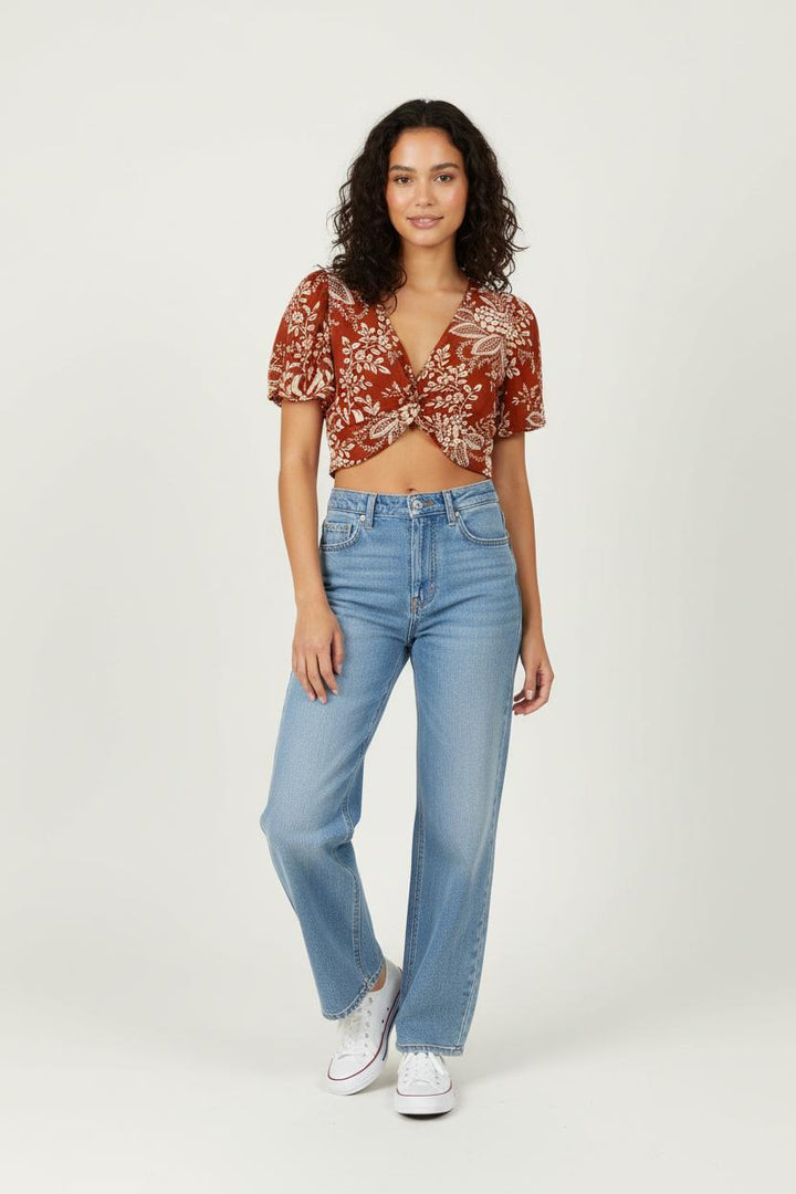 Blouse Marron et Blanche - Taille M/38 de la marque Petite Mendigote | PARAD94403 - Vendu par Paradigme - Image 1