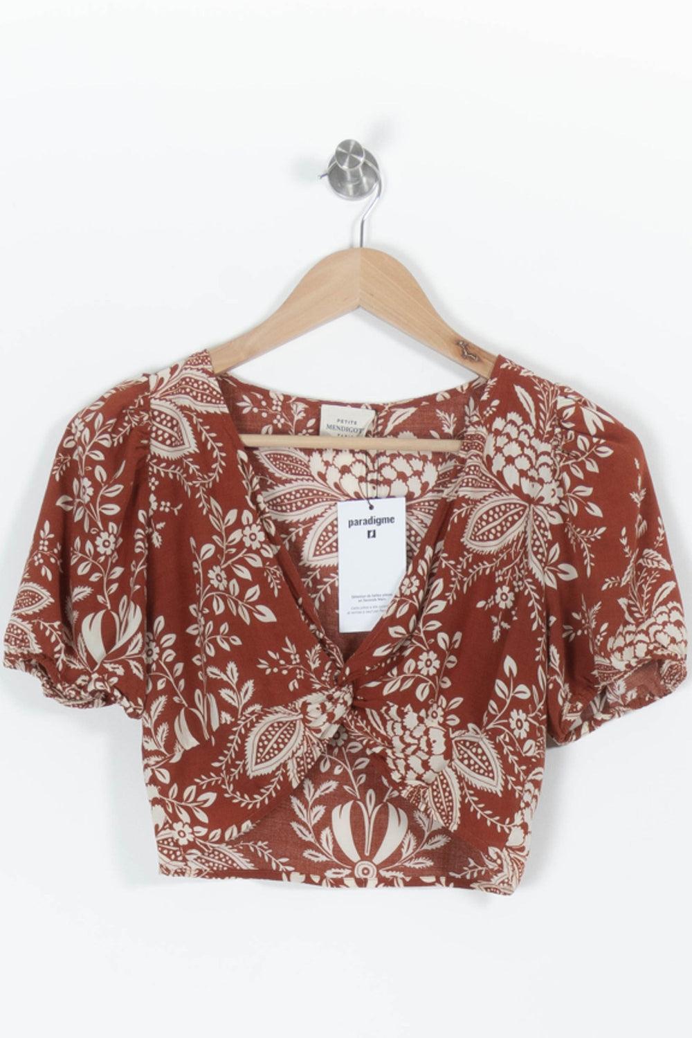 Blouse Marron et Blanche - Taille M/38 de la marque Petite Mendigote | PARAD94403 - Vendu par Paradigme - Image 2