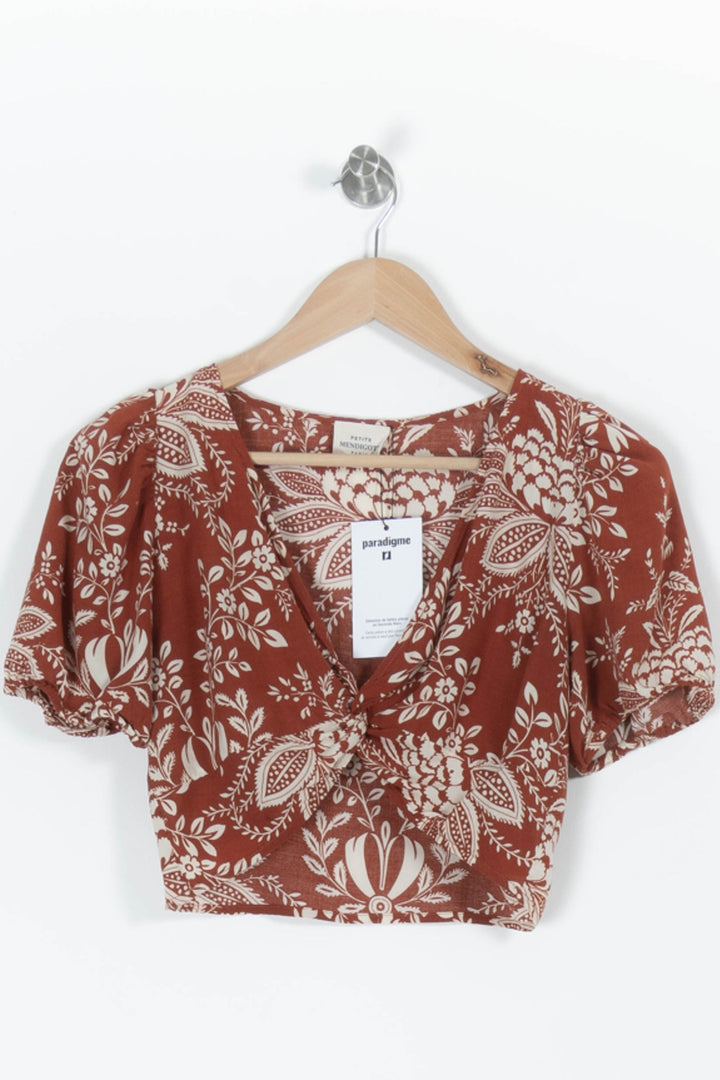 Blouse Marron et Blanche - Taille M/38 de la marque Petite Mendigote | PARAD94403 - Vendu par Paradigme - Image 2