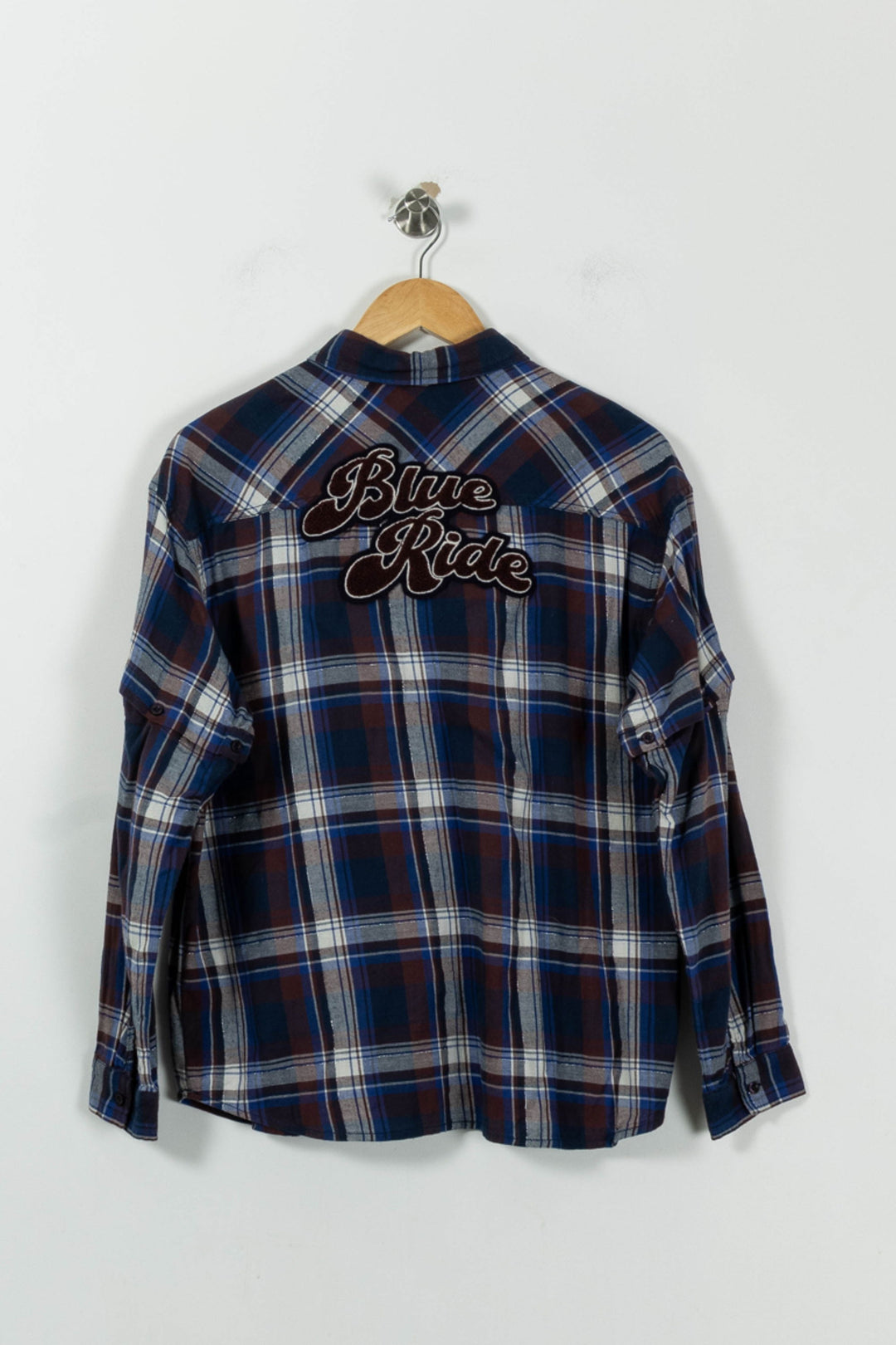 Chemise À Carreaux Bleue et Marron - Taille L/40 de la marque IKKS | PARAD94407 - Vendu par Paradigme - Image 4