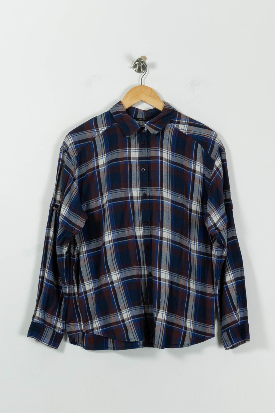 Chemise À Carreaux Bleue et Marron - Taille L/40 de la marque IKKS | PARAD94407 - Vendu par Paradigme - Image 2