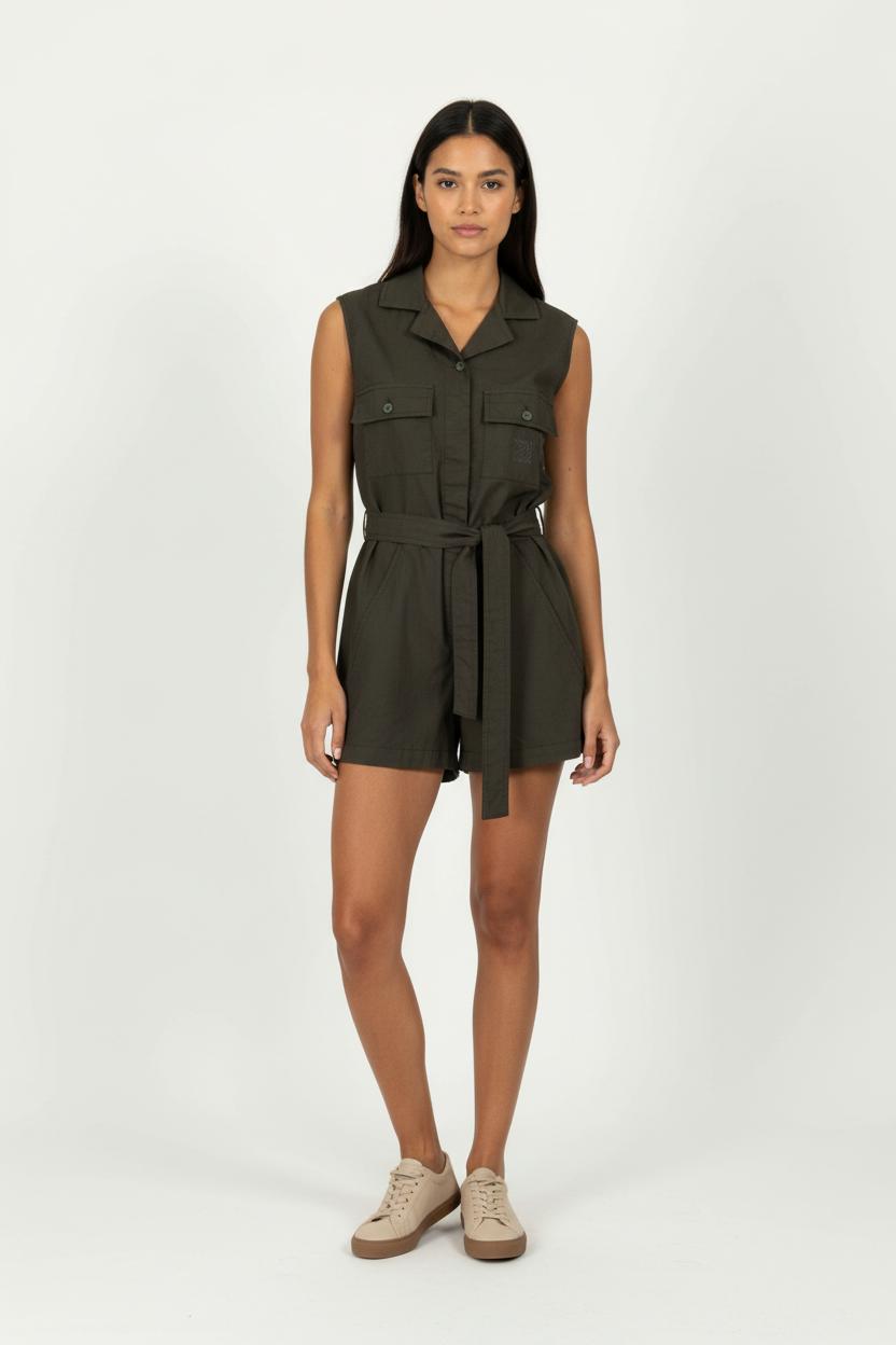 Combishort Vert Foncé - Taille S/36 de la marque Maison Kitsuné | PARAD94409 - Vendu par Paradigme - Image 1