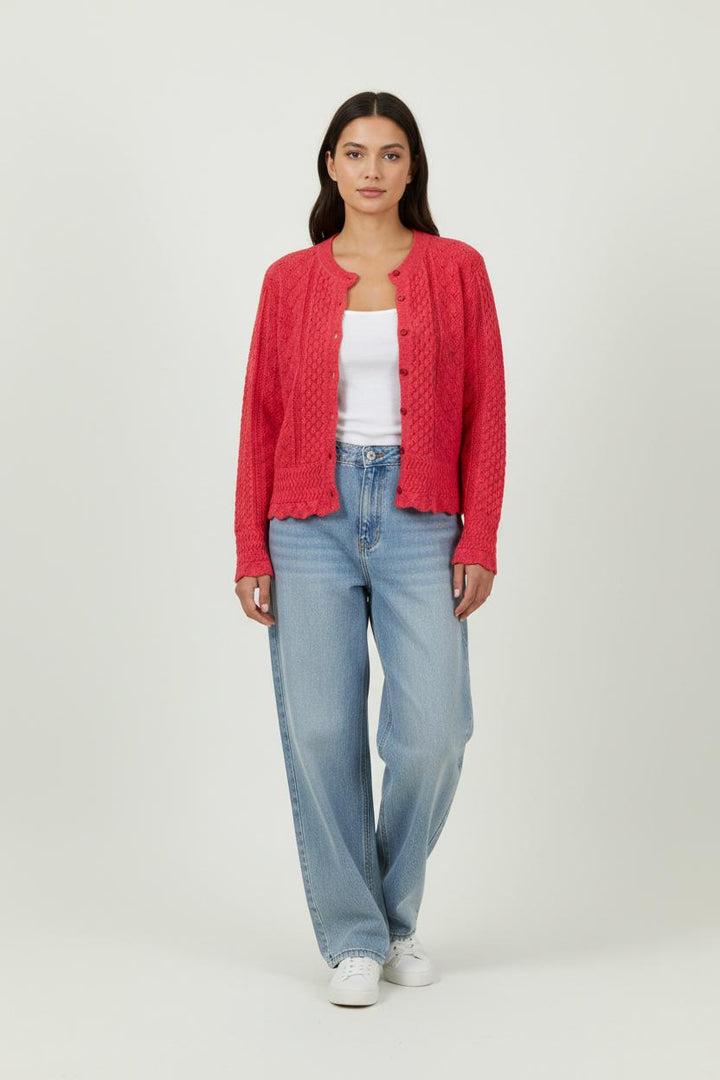 Cardigan Rose - Taille L/40 de la marque La Fée Maraboutée | PARAD94424 - Vendu par Paradigme - Image 1