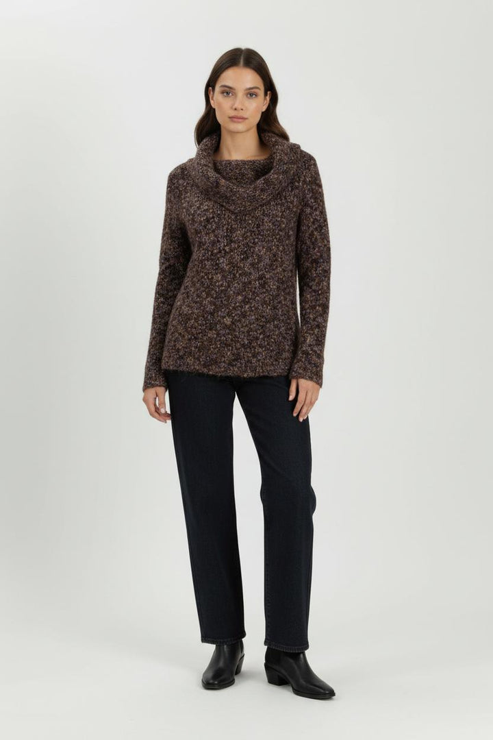 Pull Col Châle Marron et Violet - Taille L/40 de la marque Liu Jo | PARAD94429 - Vendu par Paradigme - Image 1