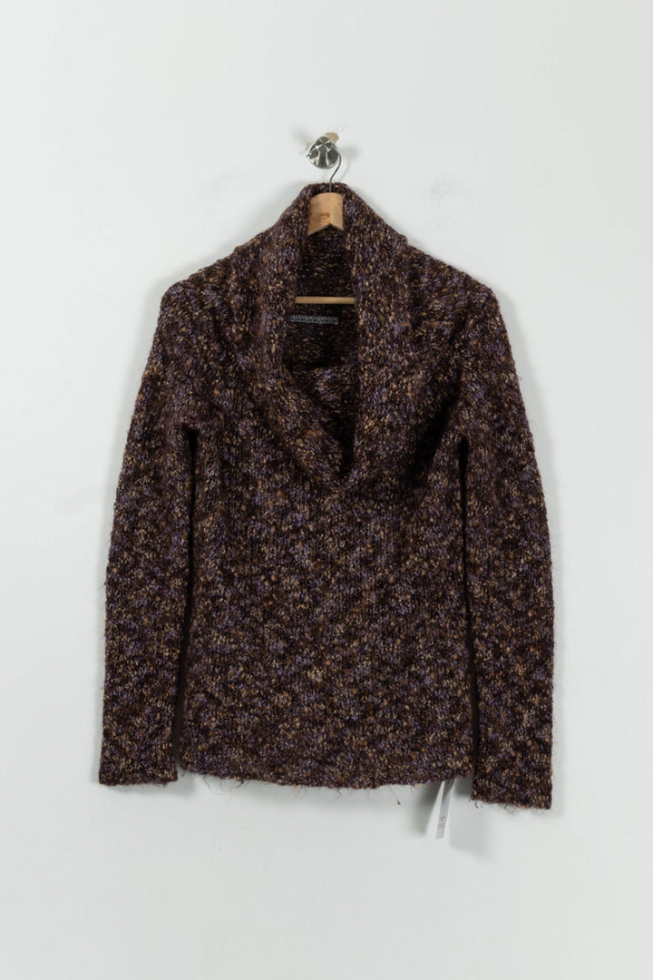 Pull Col Châle Marron et Violet - Taille L/40 de la marque Liu Jo | PARAD94429 - Vendu par Paradigme - Image 2