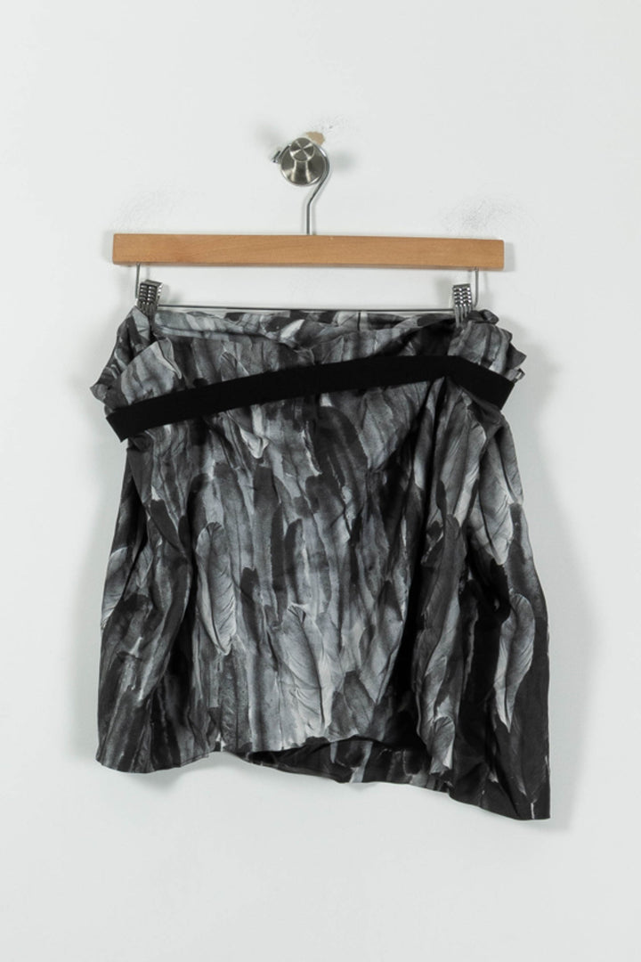 Jupe Courte Grise et Noire - Taille XS/34 de la marque Isabel Marant | PARAD94435 - Vendu par Paradigme - Image 4