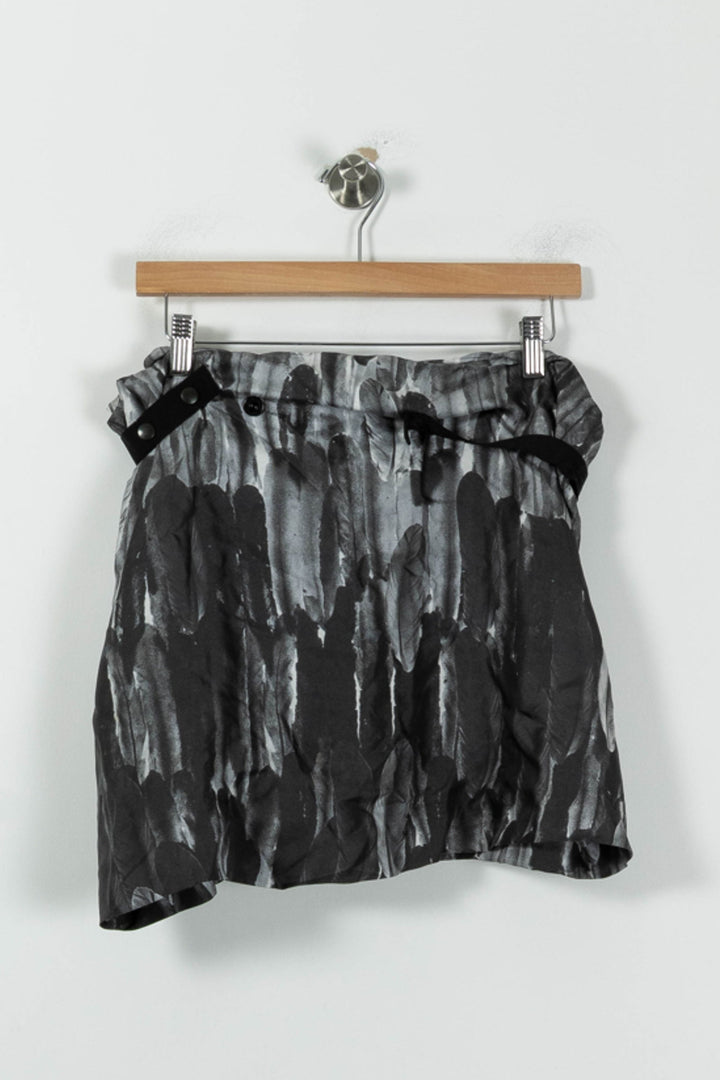 Jupe Courte Grise et Noire - Taille XS/34 de la marque Isabel Marant | PARAD94435 - Vendu par Paradigme - Image 2