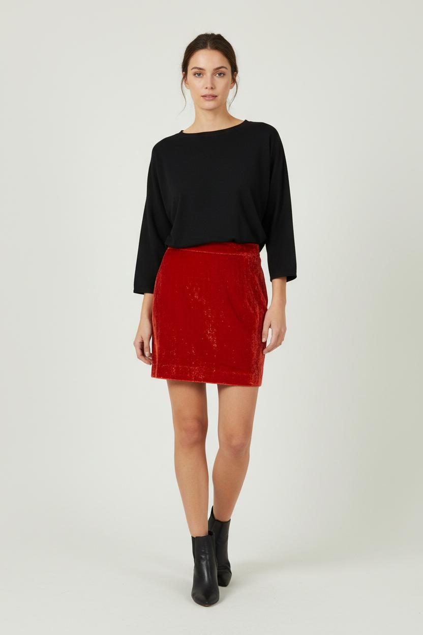 Jupe Courte Rouge - Taille S/36 de la marque Modetrotter | PARAD94451 - Vendu par Paradigme - Image 1