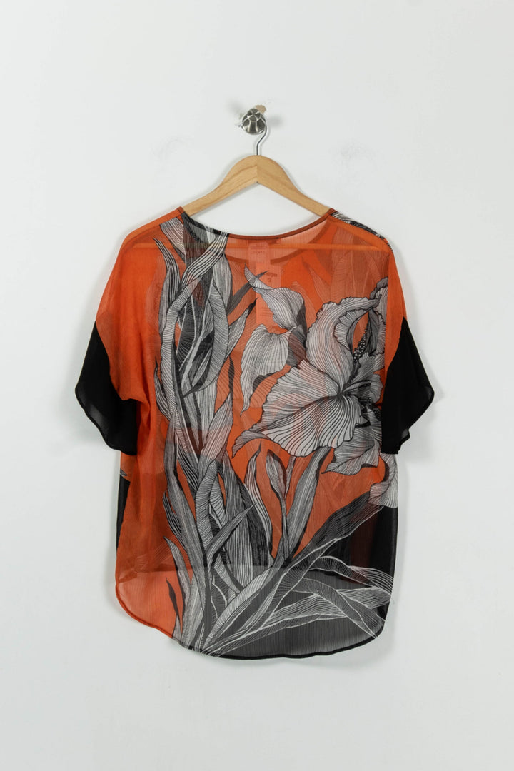 Blouse Orange et Noire - Taille S/36 de la marque La Fée Maraboutée | PARAD94475 - Vendu par Paradigme - Image 4