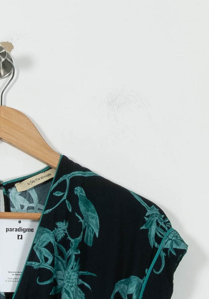 Robe Longue Noire et Bleue - Taille M/38 de la marque La Fée Maraboutée | PARAD94481 - Vendu par Paradigme - Image 3