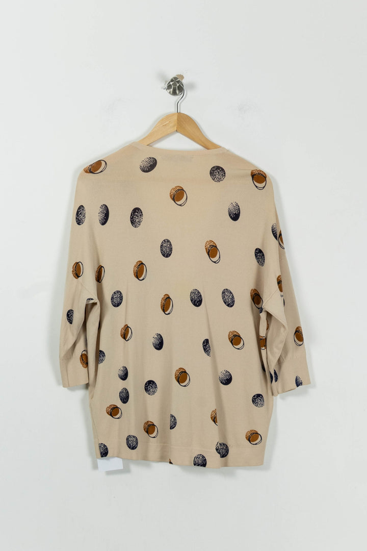 Cardigan Beige et Bleu - Taille S/36 de la marque La Fée Maraboutée | PARAD94486 - Vendu par Paradigme - Image 4