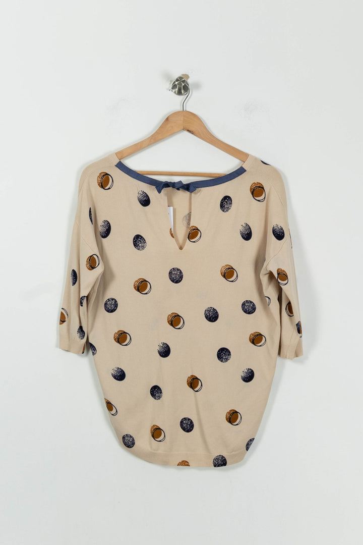 Sweat Beige et Bleu - Taille S/36 de la marque La Fée Maraboutée | PARAD94488 - Vendu par Paradigme - Image 4