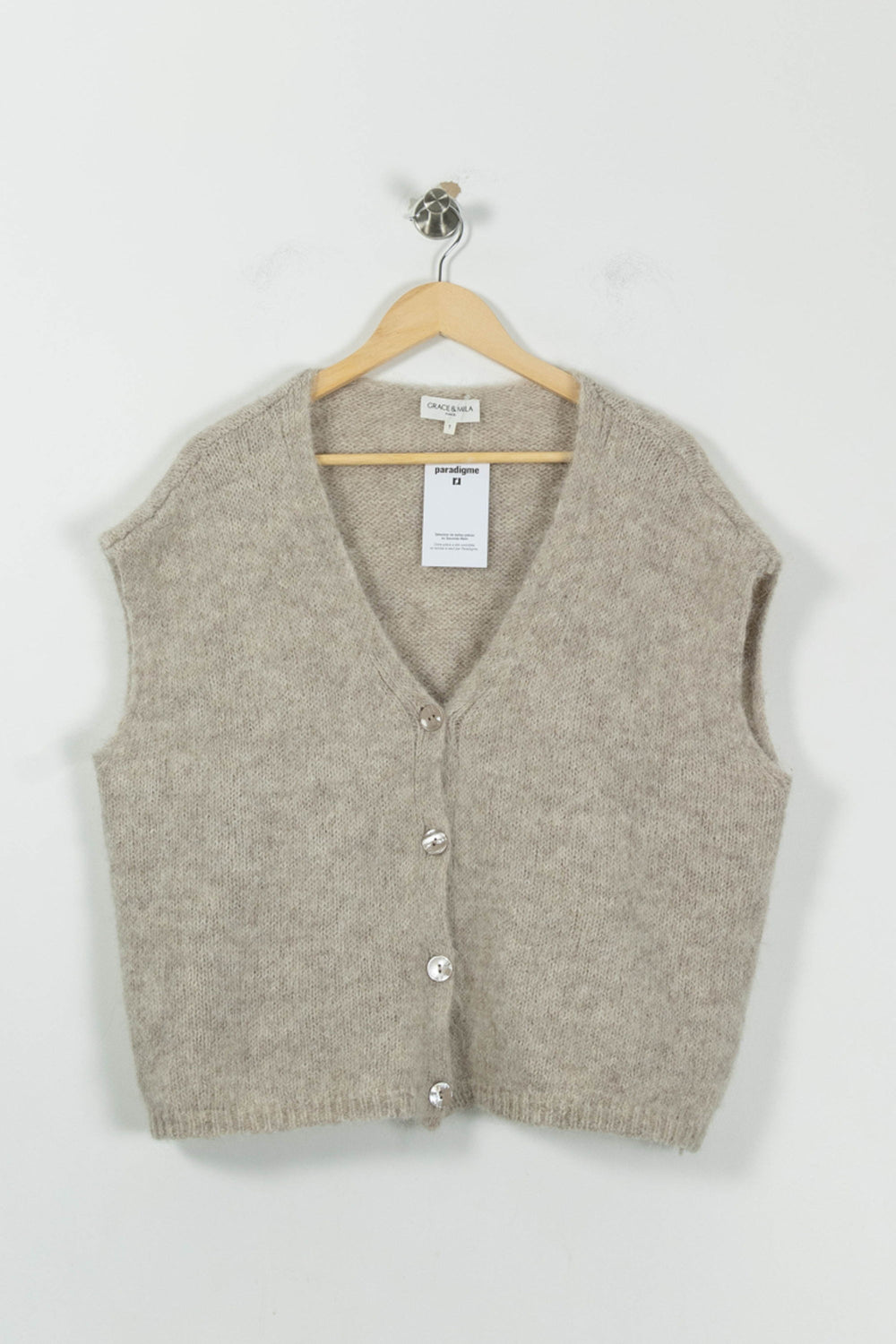 Gilet Beige - Taille S/36 de la marque Grace & Mila | PARAD94495 - Vendu par Paradigme - Image 2