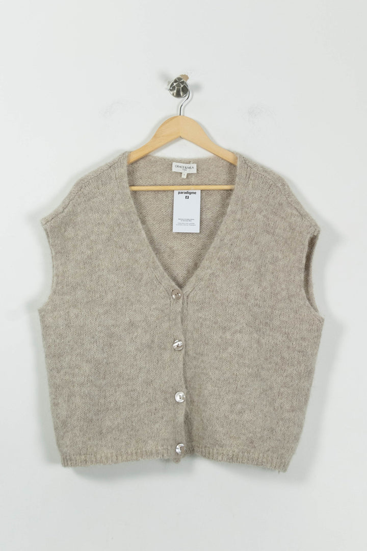 Gilet Beige - Taille S/36 de la marque Grace & Mila | PARAD94495 - Vendu par Paradigme - Image 2