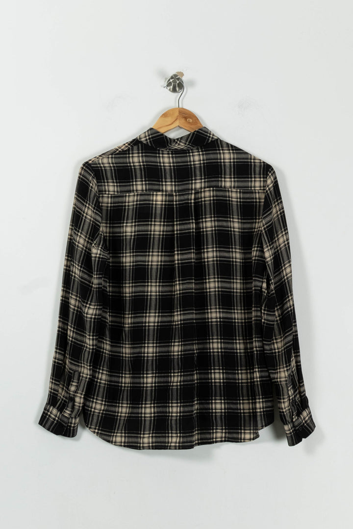 Chemise À Carreaux Noire et Beige - Taille M/38 de la marque The Kooples | PARAD94496 - Vendu par Paradigme - Image 4