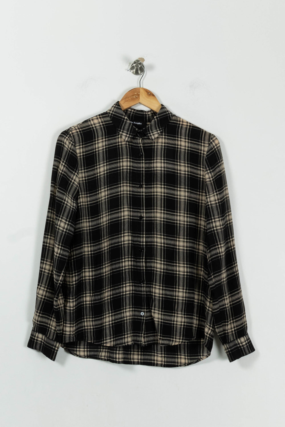 Chemise À Carreaux Noire et Beige - Taille M/38 de la marque The Kooples | PARAD94496 - Vendu par Paradigme - Image 2
