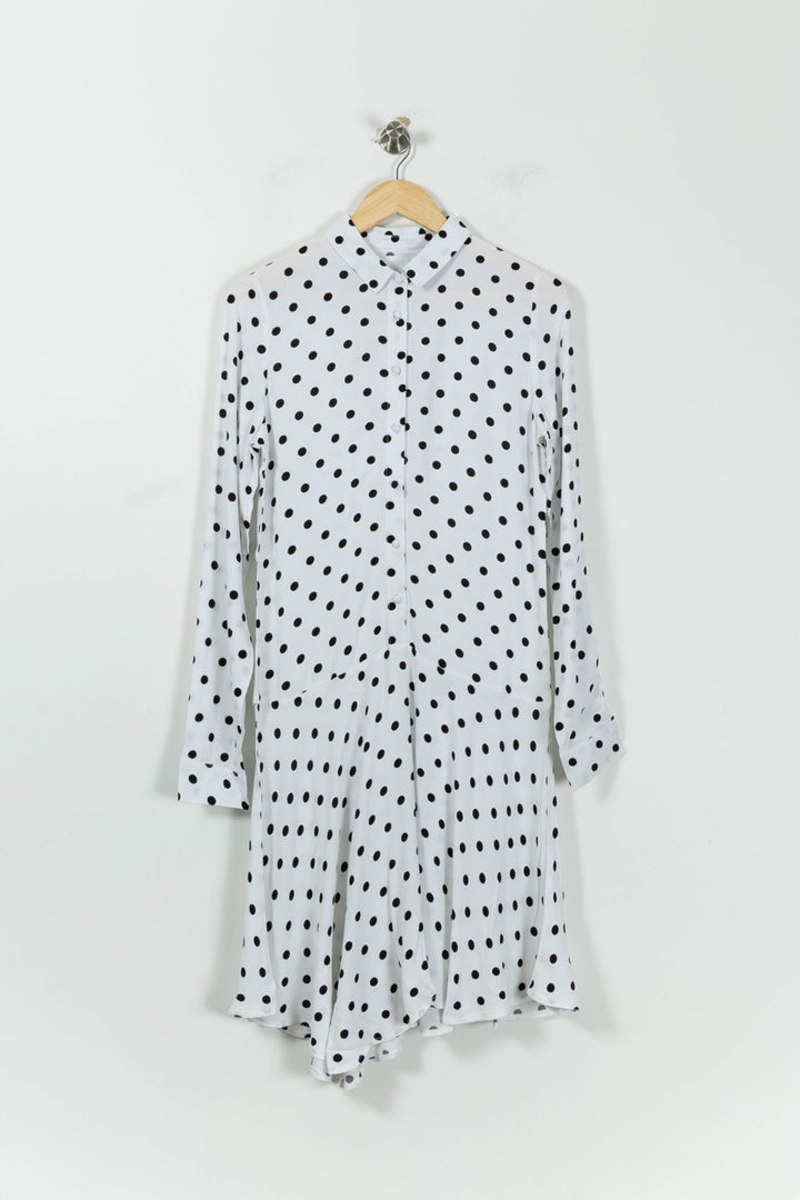 Robe Longue Blanche à Pois Noirs - Taille S/36 de la marque Karl Marc John | PARAD94498 - Vendu par Paradigme - Image 2