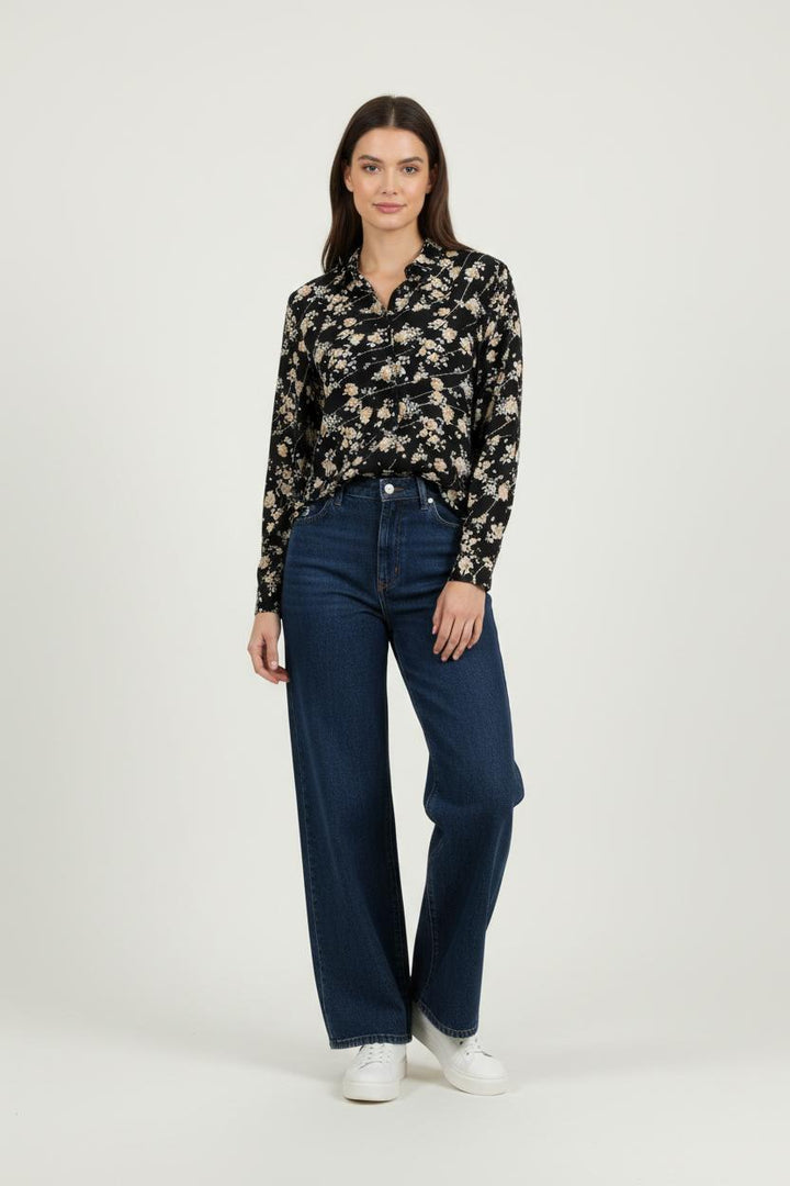 Chemise Noire et Beige - Taille S/36 de la marque The Kooples | PARAD94500 - Vendu par Paradigme - Image 1