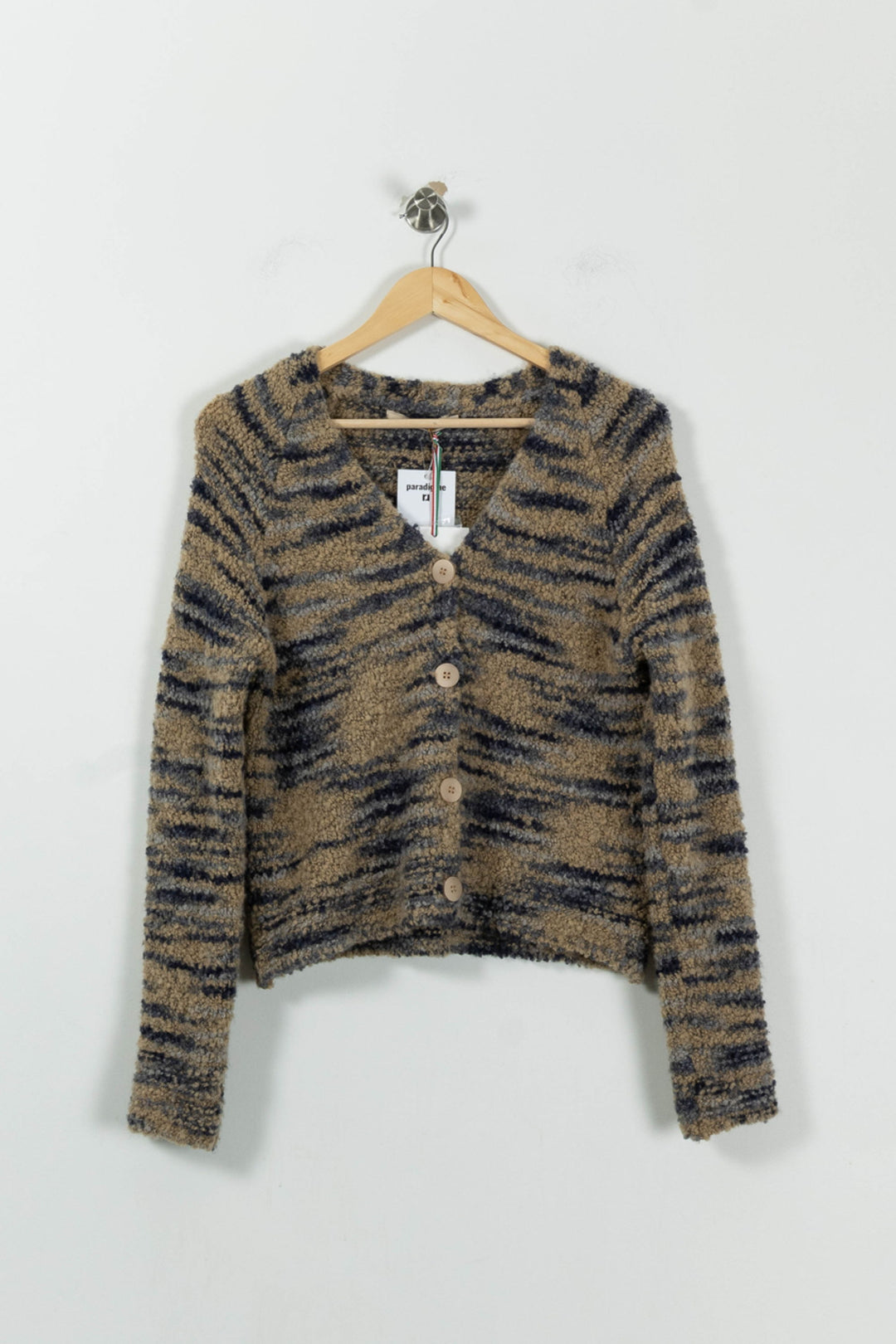 Cardigan Beige et Noir - Taille S/36 de la marque La Fée Maraboutée | PARAD94521 - Vendu par Paradigme - Image 2