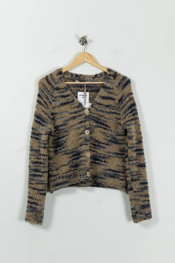 Cardigan Beige et Noir - Taille S/36 de la marque La Fée Maraboutée | PARAD94521 - Vendu par Paradigme - Image 2