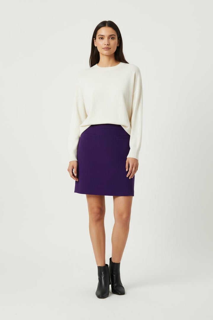 Jupe Droite Violette - Taille S/36 de la marque Caroll | PARAD94529 - Vendu par Paradigme - Image 1