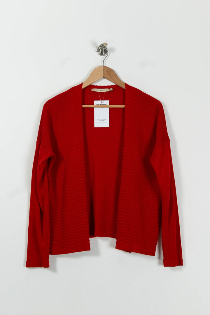 Cardigan Rouge - Taille S/36 de la marque La Fée Maraboutée | PARAD94535 - Vendu par Paradigme - Image 2