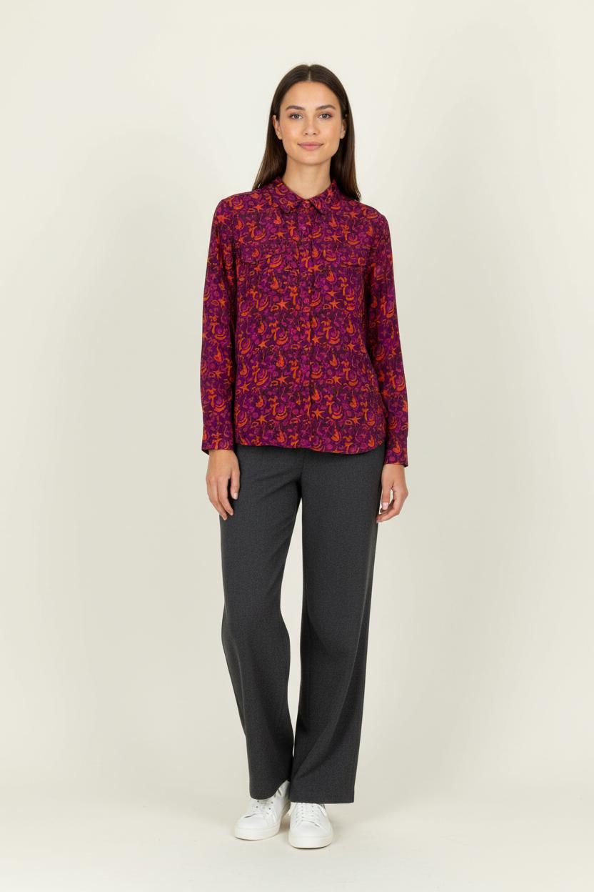 Chemise à motifs Rouge et Violet - Taille XL/42 de la marque Soi Paris | PARAD94543 - Vendu par Paradigme - Image 1