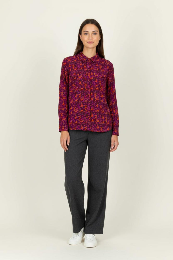 Chemise à motifs Rouge et Violet - Taille XL/42 de la marque Soi Paris | PARAD94543 - Vendu par Paradigme - Image 1