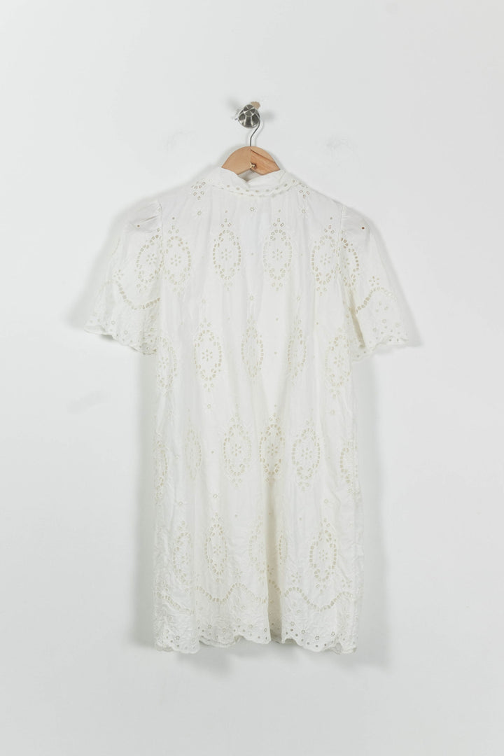 Robe Brodée Blanche - Taille S/36 de la marque Sézane | PARAD94559 - Vendu par Paradigme - Image 4