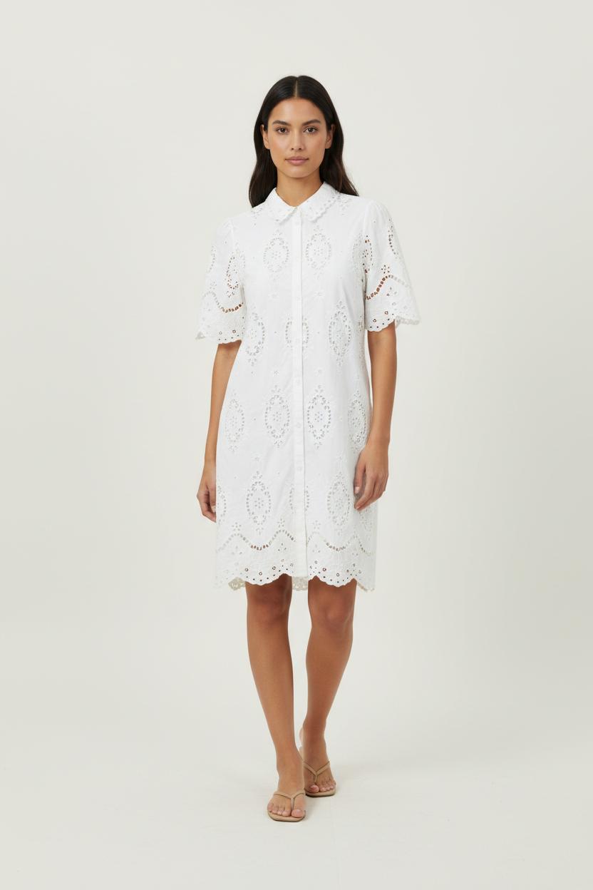 Robe Brodée Blanche - Taille S/36 de la marque Sézane | PARAD94559 - Vendu par Paradigme - Image 1