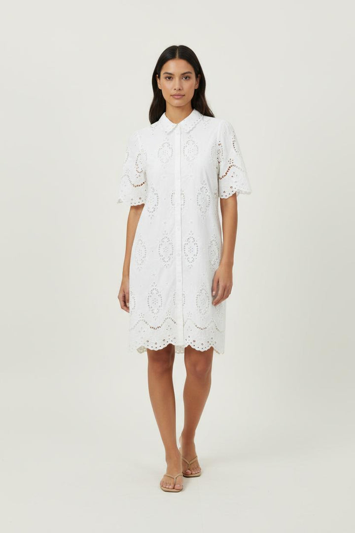Robe Brodée Blanche - Taille S/36 de la marque Sézane | PARAD94559 - Vendu par Paradigme - Image 1
