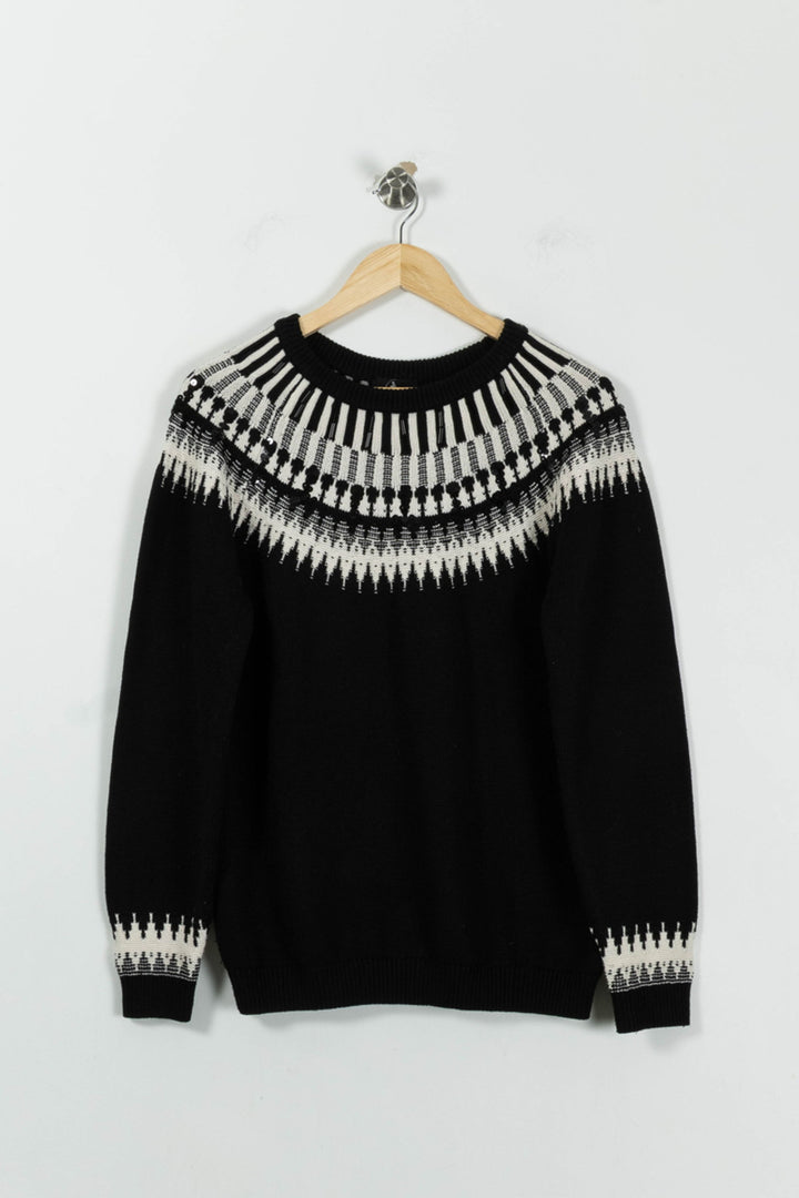 Pull Noir et Blanc - Taille L/40 de la marque One Step | PARAD94561 - Vendu par Paradigme - Image 2