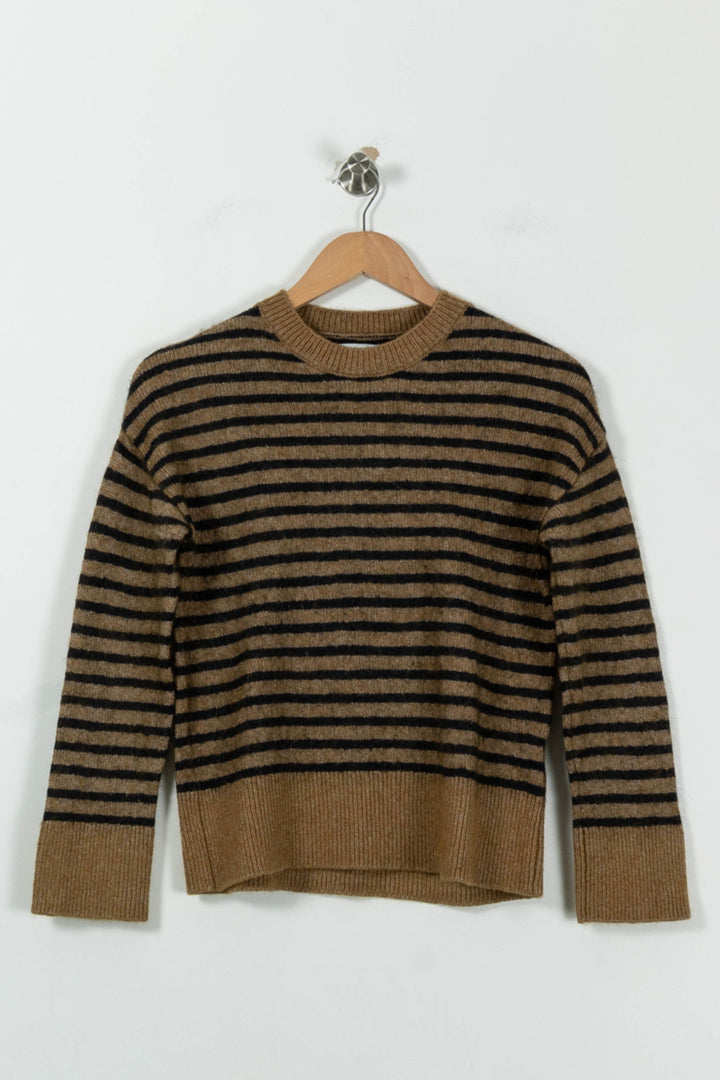 Pull Marron et Noir - Taille M/38 de la marque Sud express | PARAD94569 - Vendu par Paradigme - Image 2