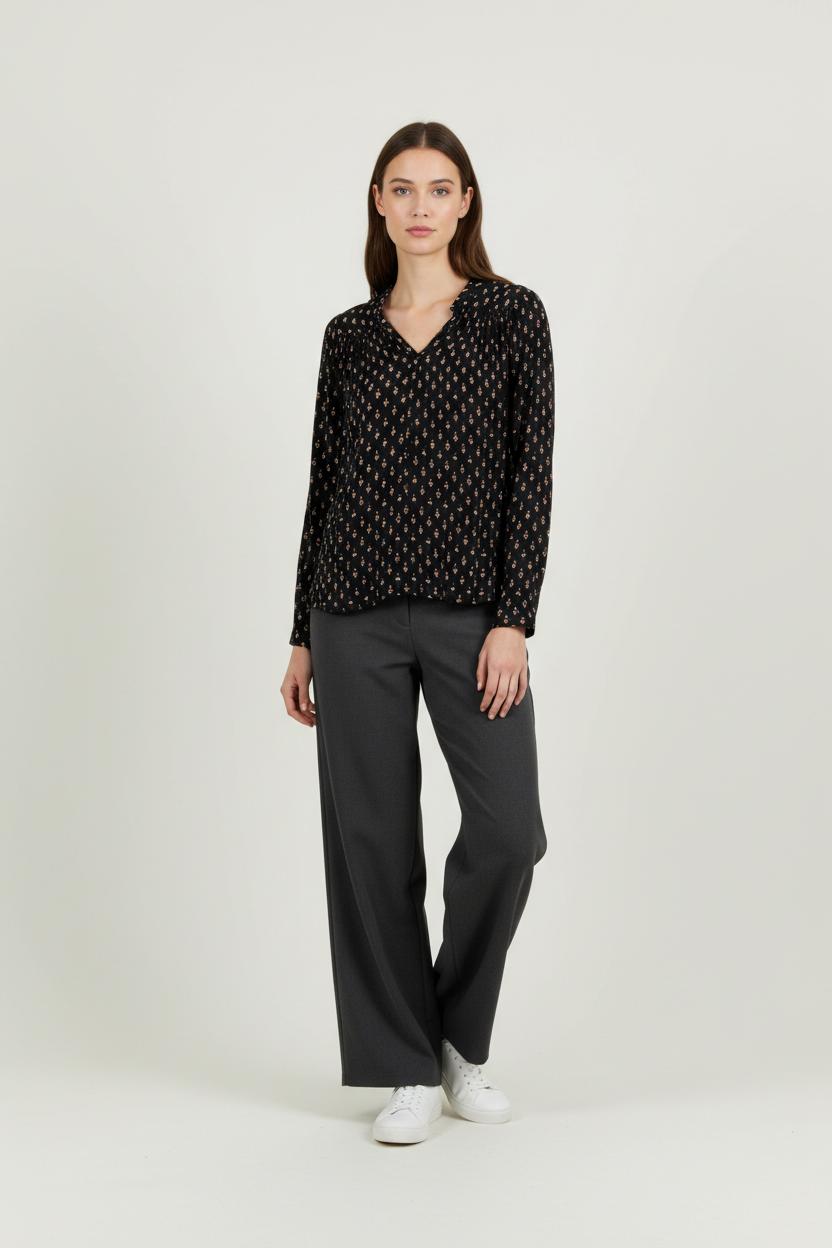 Blouse Noire à Motifs - Taille XS/34 de la marque ba&sh | PARAD94571 - Vendu par Paradigme - Image 1