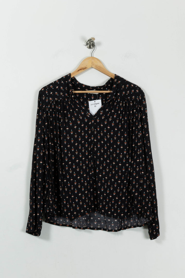 Blouse Noire à Motifs - Taille XS/34 de la marque ba&sh | PARAD94571 - Vendu par Paradigme - Image 2