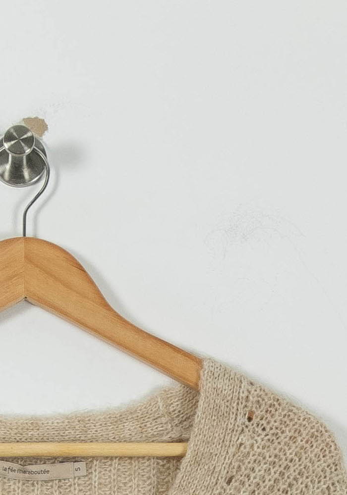 Cardigan Beige - Taille S/36 de la marque La Fée Maraboutée | PARAD94573 - Vendu par Paradigme - Image 3