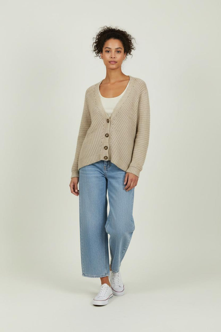 Cardigan Beige - Taille S/36 de la marque La Fée Maraboutée | PARAD94573 - Vendu par Paradigme - Image 1