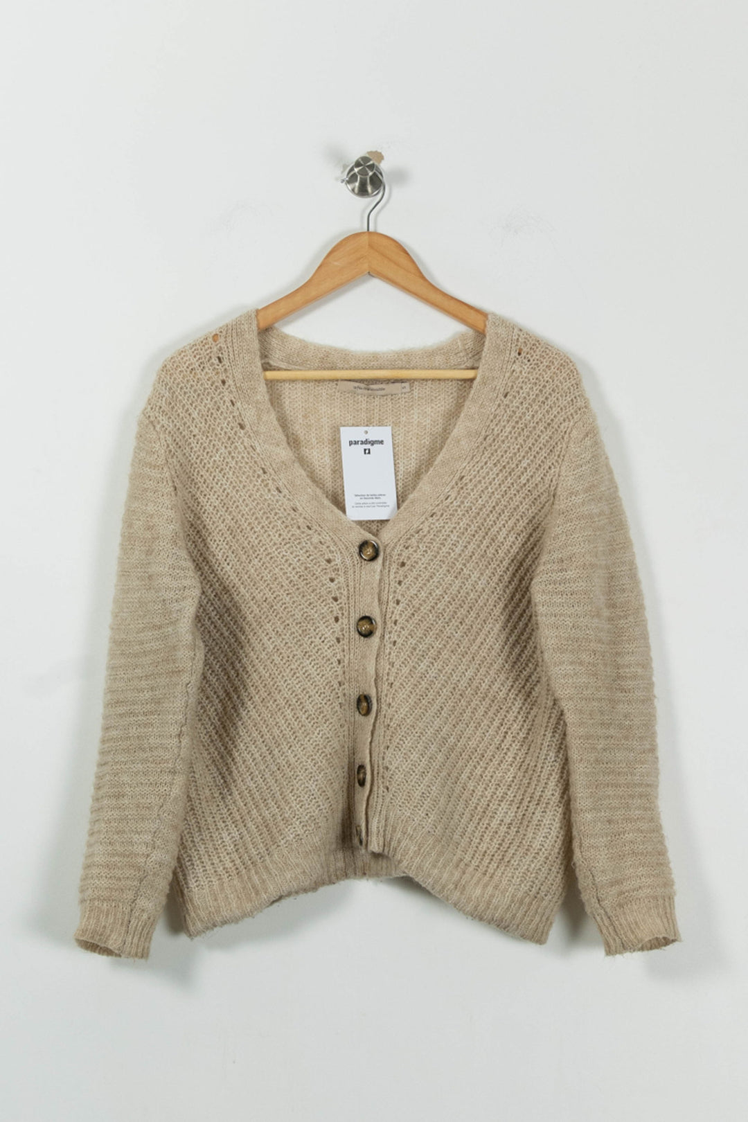 Cardigan Beige - Taille S/36 de la marque La Fée Maraboutée | PARAD94573 - Vendu par Paradigme - Image 2