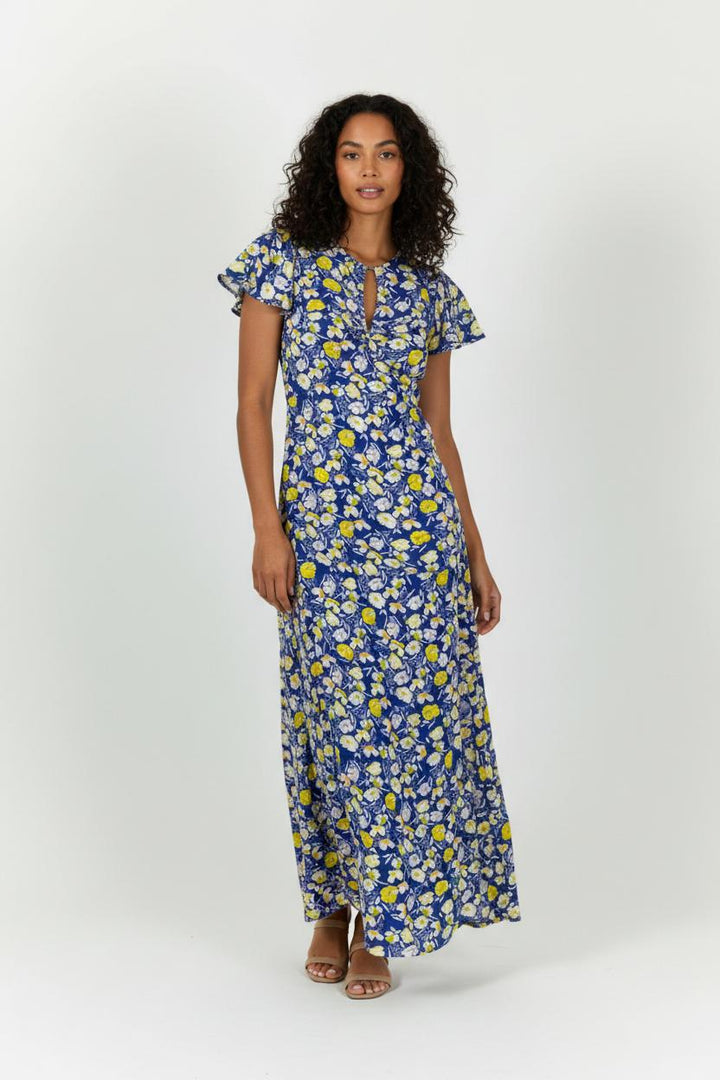 Robe Longue Bleue et Jaune - Taille L/40 de la marque Karl Marc John | PARAD94585 - Vendu par Paradigme - Image 1