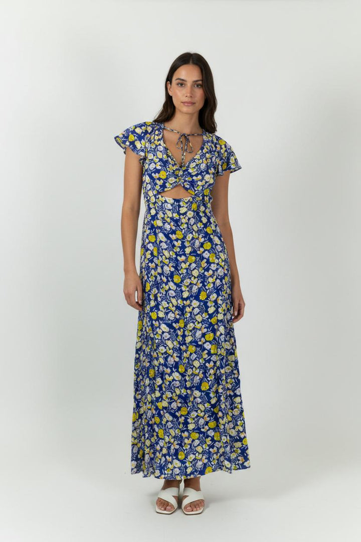Robe Longue Bleue et Jaune - Taille L/40 de la marque Karl Marc John | PARAD94586 - Vendu par Paradigme - Image 1