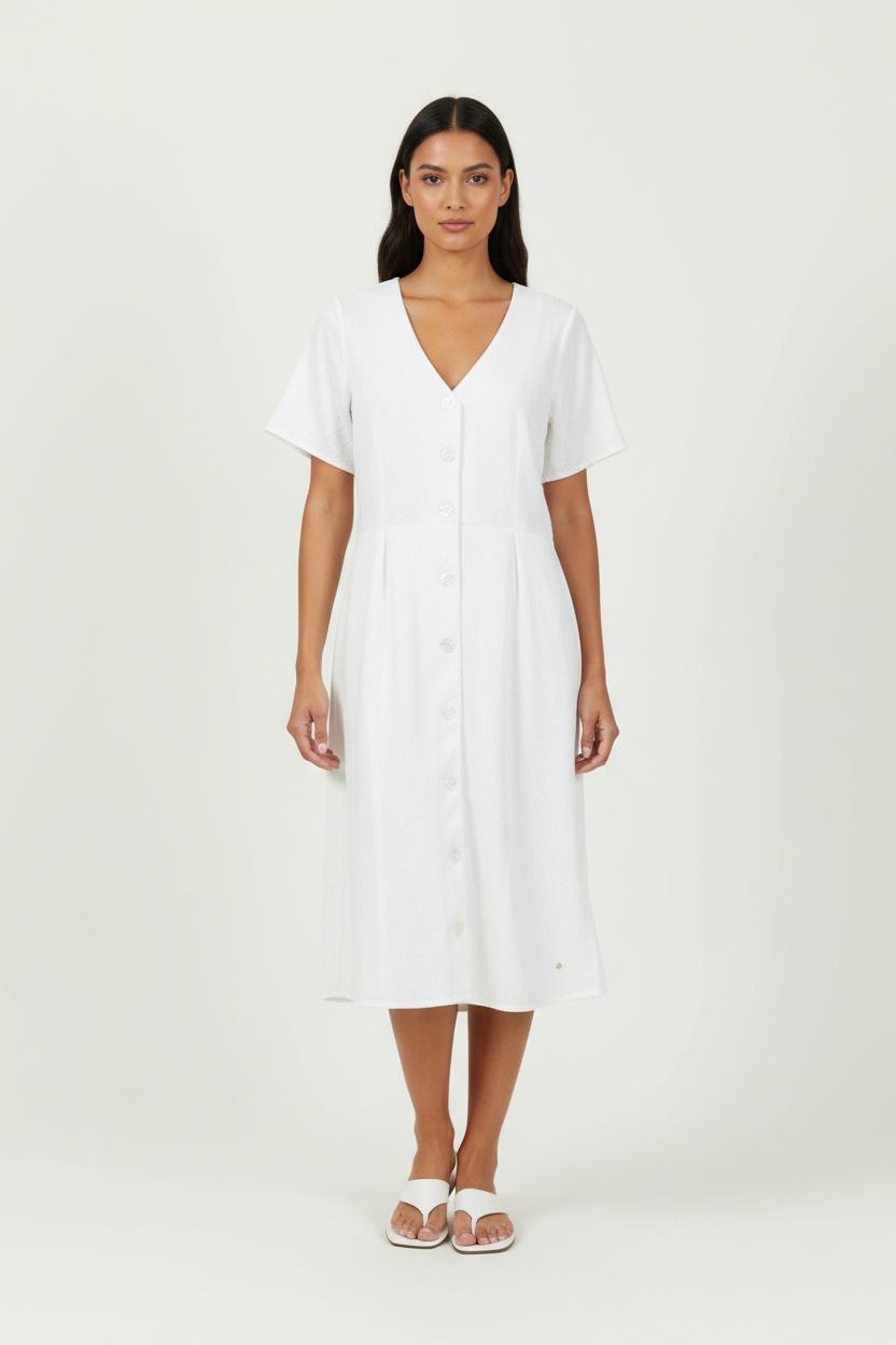 Robe Boutonnée Blanche - Taille L/40 de la marque Karl Marc John | PARAD94587 - Vendu par Paradigme - Image 1