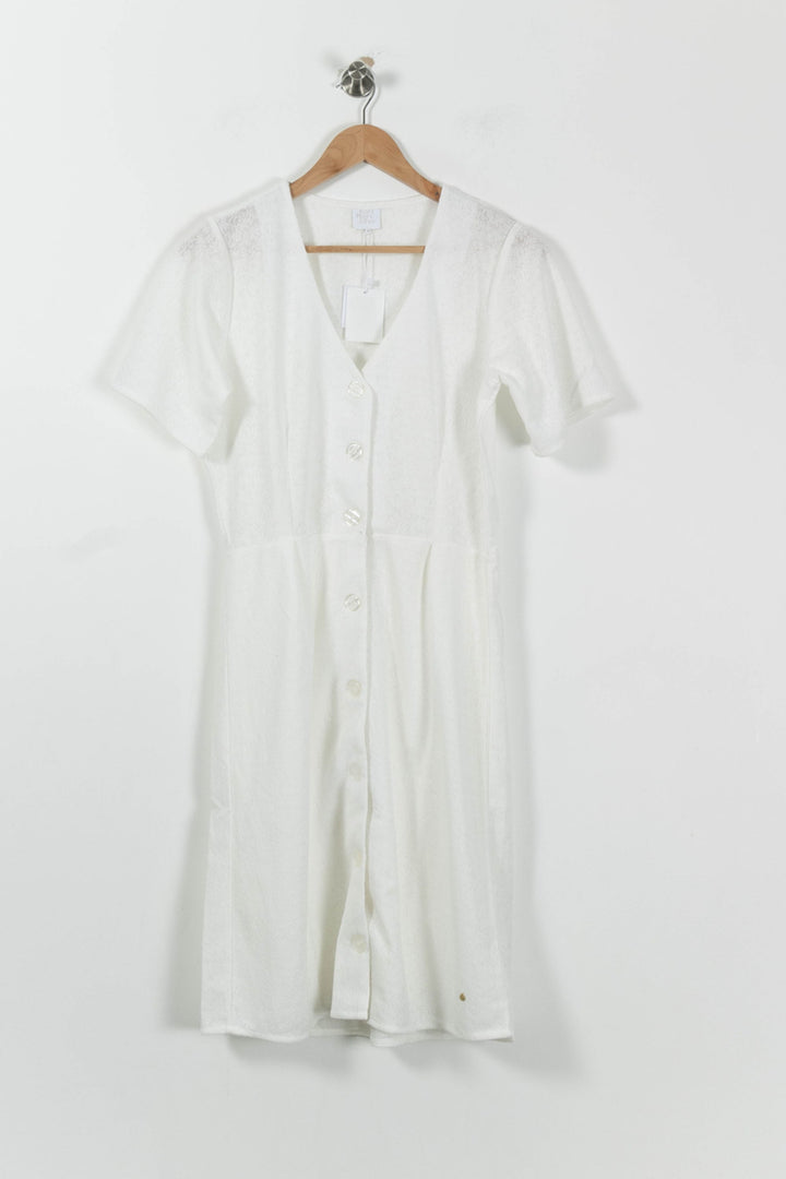 Robe Boutonnée Blanche - Taille L/40 de la marque Karl Marc John | PARAD94587 - Vendu par Paradigme - Image 2