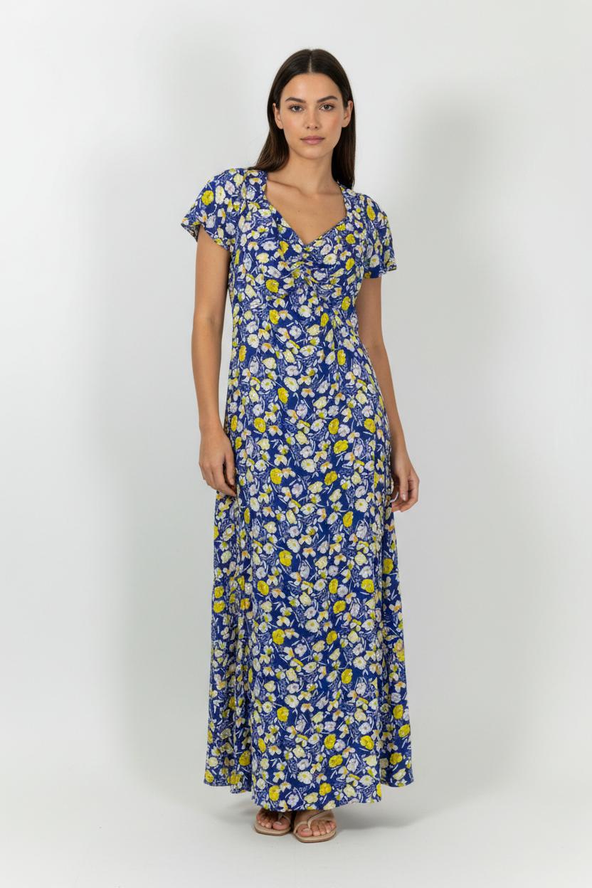 Robe Longue Bleu et Jaune - Taille L/40 de la marque Karl Marc John | PARAD94597 - Vendu par Paradigme - Image 1