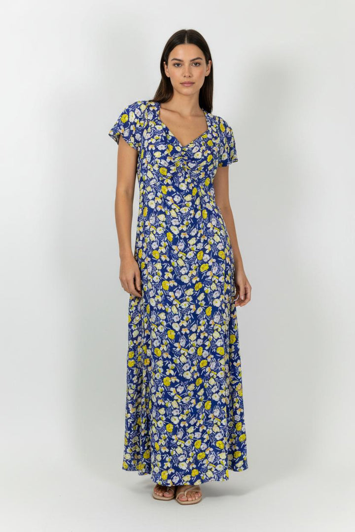 Robe Longue Bleu et Jaune - Taille L/40 de la marque Karl Marc John | PARAD94597 - Vendu par Paradigme - Image 1