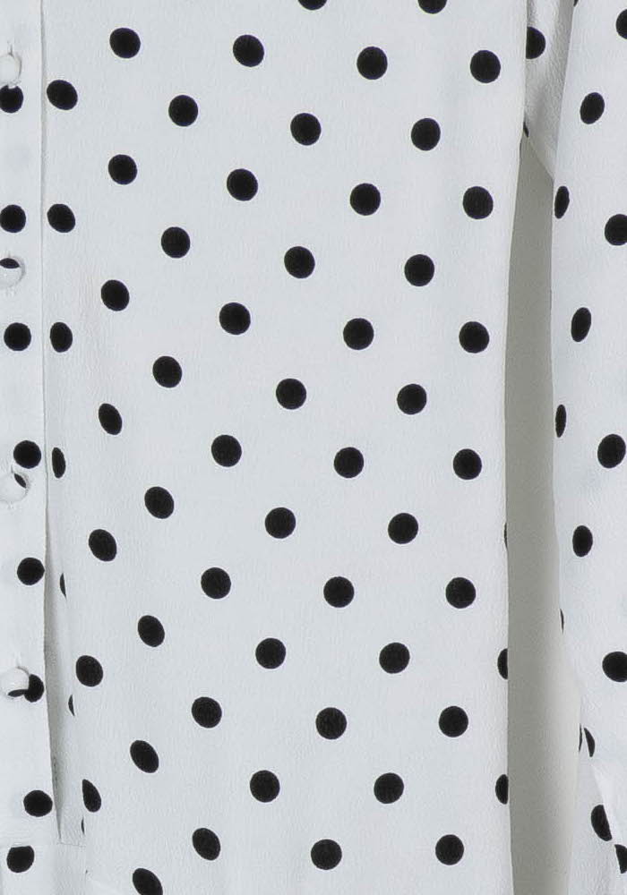Robe Longue Blanche à Pois Noirs - Taille XS/34 de la marque Karl Marc John | PARAD94598 - Vendu par Paradigme - Image 3