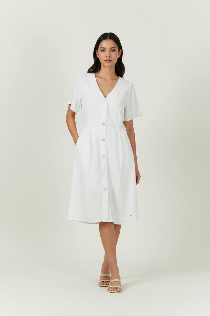 Robe Boutonnée Blanche - Taille L/40 de la marque Karl Marc John | PARAD94600 - Vendu par Paradigme - Image 1