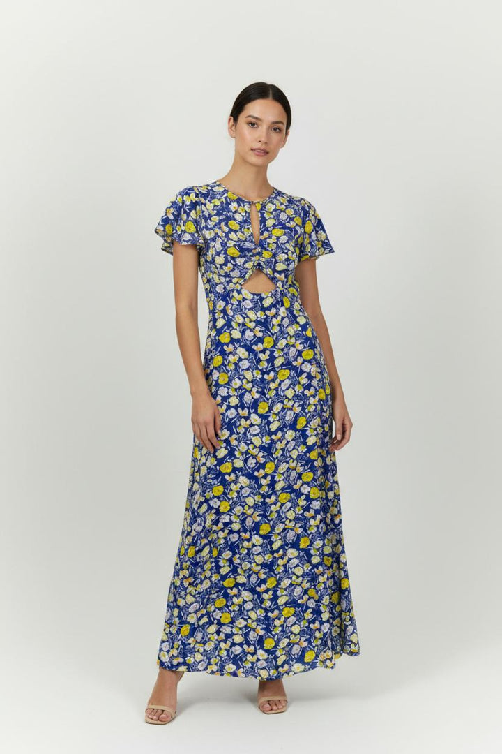 Robe Longue Bleue et Jaune - Taille L/40 de la marque Karl Marc John | PARAD94601 - Vendu par Paradigme - Image 1